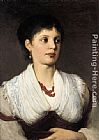 A portrait of a woman in native costume by Gabriel Cornelius Ritter von Max